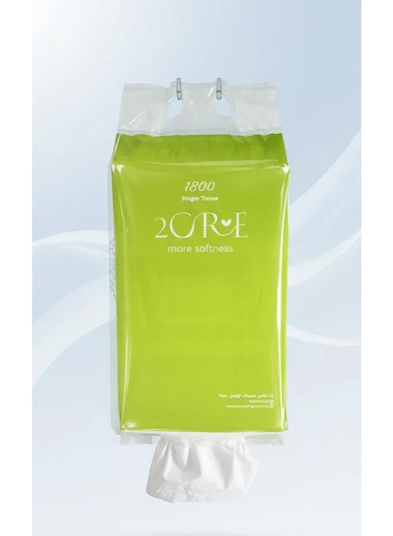 2CARE Hanging Facial Tissues – 5 Packs (1800 Soft Single Tissues), 3-Ply - Image 1